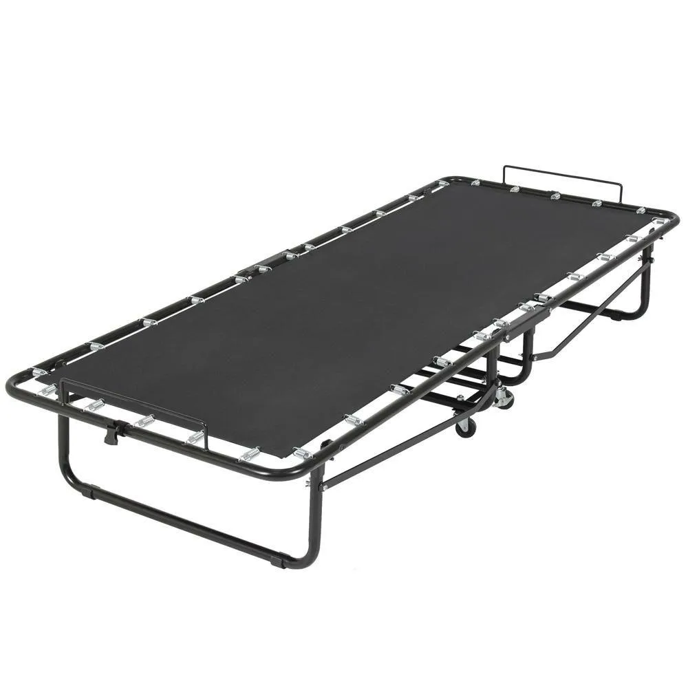 Twin XL Folding Rollaway Guest Bed Cot with Memory Foam Mattress