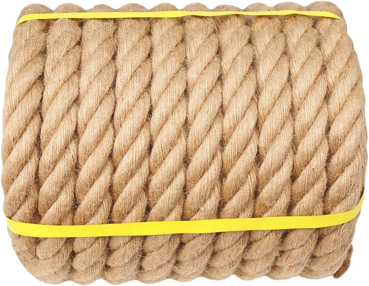 Twisted Manila Rope - 1.5 inch×100 feet - Natural Thick Jute Hemp Rope for Docks, Nautical, Railings, Tree Swing, Decorating