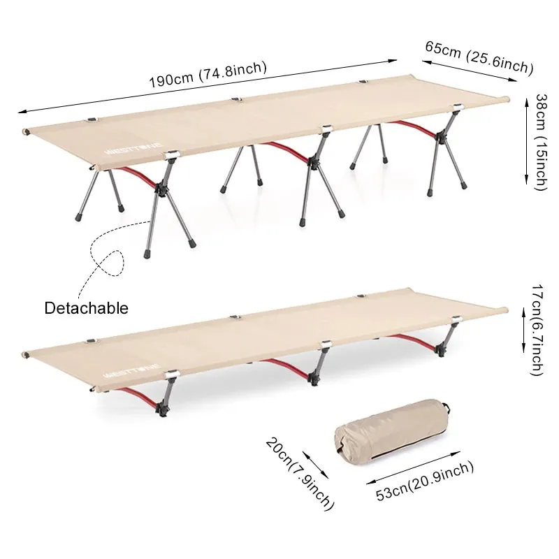 Ultralight Folding Camping Cot with Leg Extenders