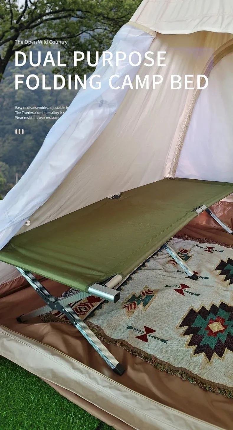 Ultralight Portable Camping Cot - Aluminum Alloy Folding Sleeping Bed for Hiking, Picnic, and Outdoor Adventures