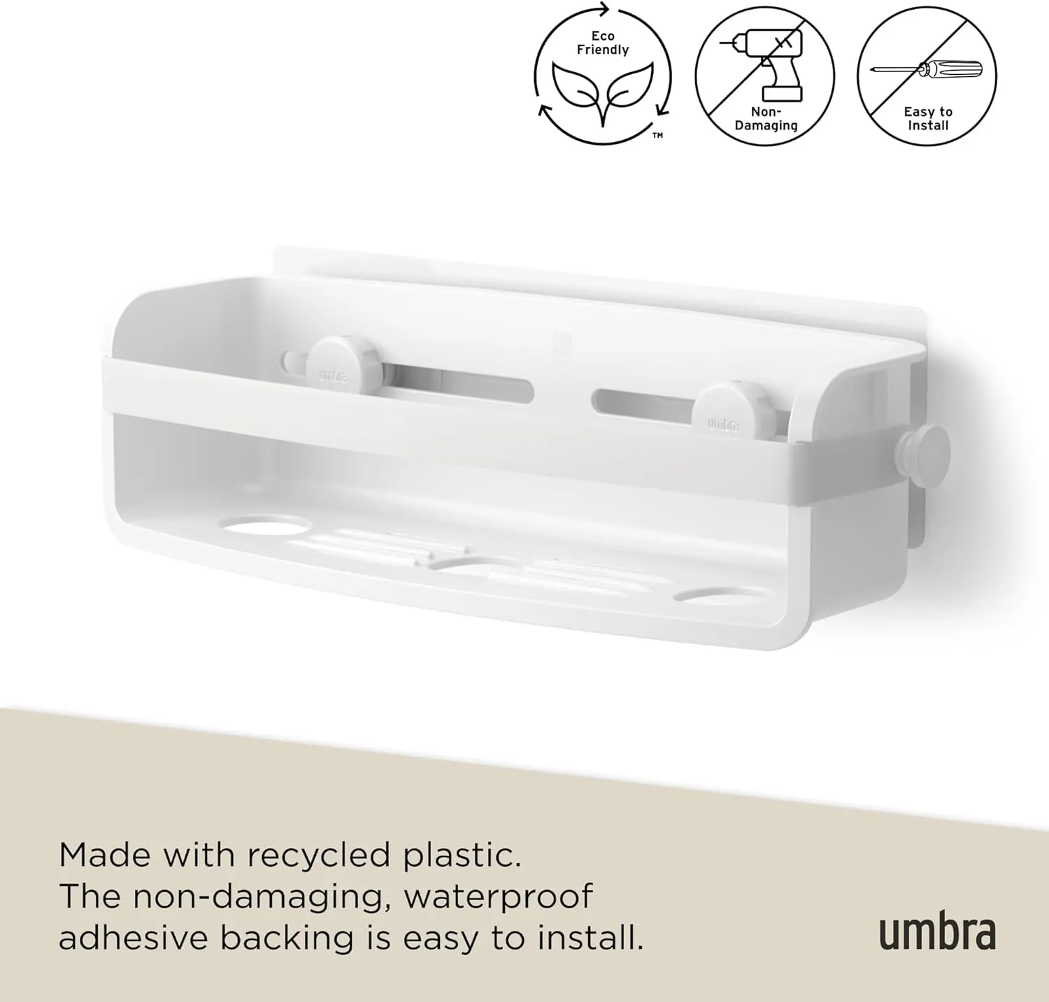 Umbra Flex Modern Bathrrom Caddy Bins, White