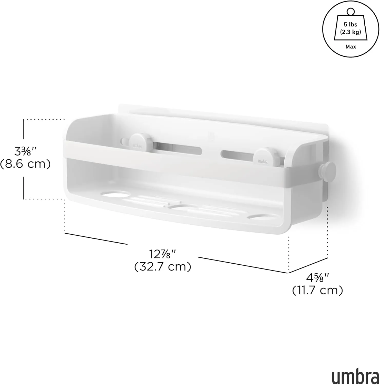 Umbra Flex Modern Bathrrom Caddy Bins, White