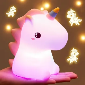 Unicorn Toys, Night Light for Kids Night Light,16 Colors Silicone Dimmable 12 Hours Use Nightlight for Kids Room,Unicorn Toys for Girls Age 4-6, Cute Gifts for Girls, Baby,Toddler Girl Room Decor