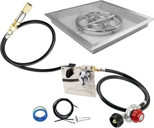 Uniflasy Stainless Steel Propane Gas Firepit Pan Kit (18 in.)