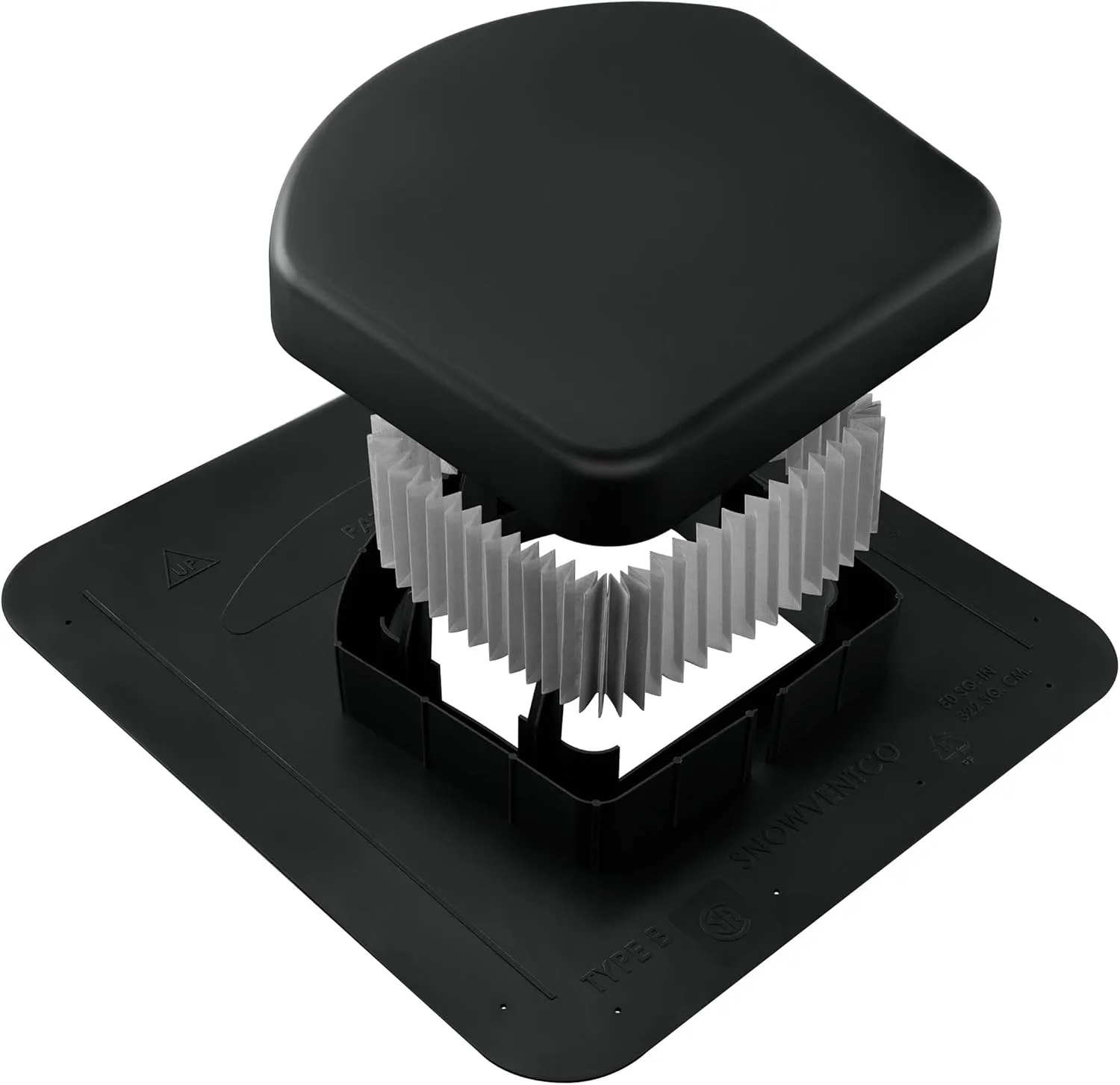 Upper Roof Exhaust Vent, 50 sq. in. (Black)