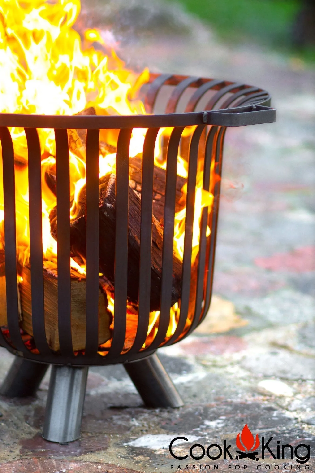 Verona Fire Basket - Cook King Garden and Outdoor Patio Entertaining Portable Metal Round 60cm