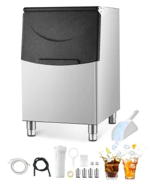 VEVOR Commercial Ice Maker Storage Bin, 250LBS Capacity Ice Bin, Stainless Steel Ice Storage Bin with Filter and Adjustable Anti-Slip Rubber Feet, Suitable for Restaurant Hotel and Beverage Shops