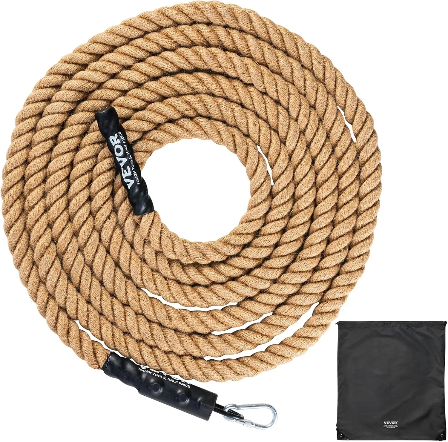 VEVOR Gym Climbing Rope, 1.5" Diameter Mutiple Length Gym Fitness Training Rope, Adult Training Rope, DIY Decorations for Home & Pets