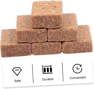 VICASKY 1set Combustion Supporting Blocks Camping Burning Block Outdoor Burning Block Brown Wood Fiber and Fire Starter 50pcs