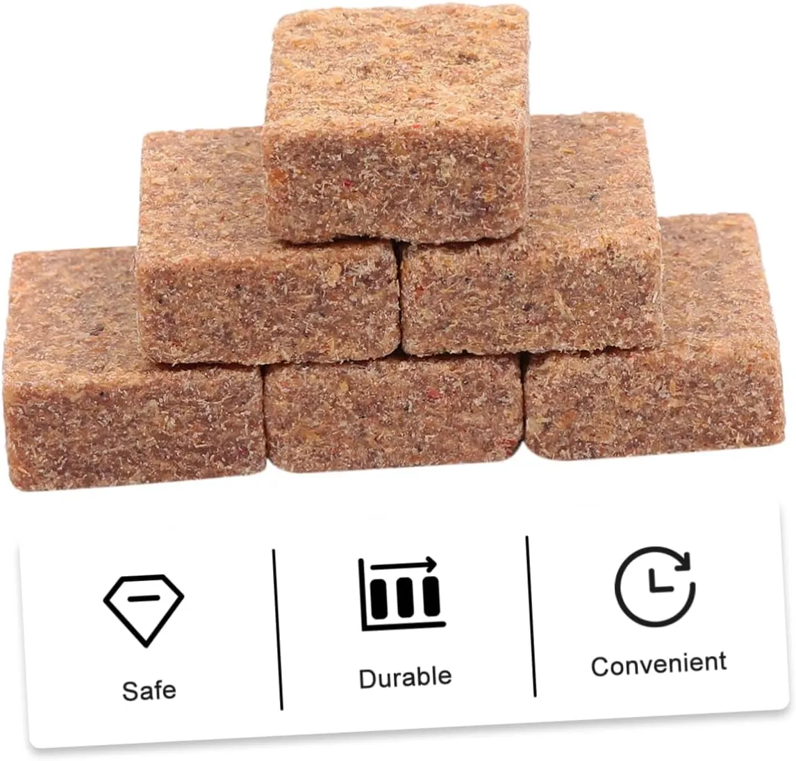VICASKY 1set Combustion Supporting Blocks Camping Burning Block Outdoor Burning Block Brown Wood Fiber and Fire Starter 50pcs