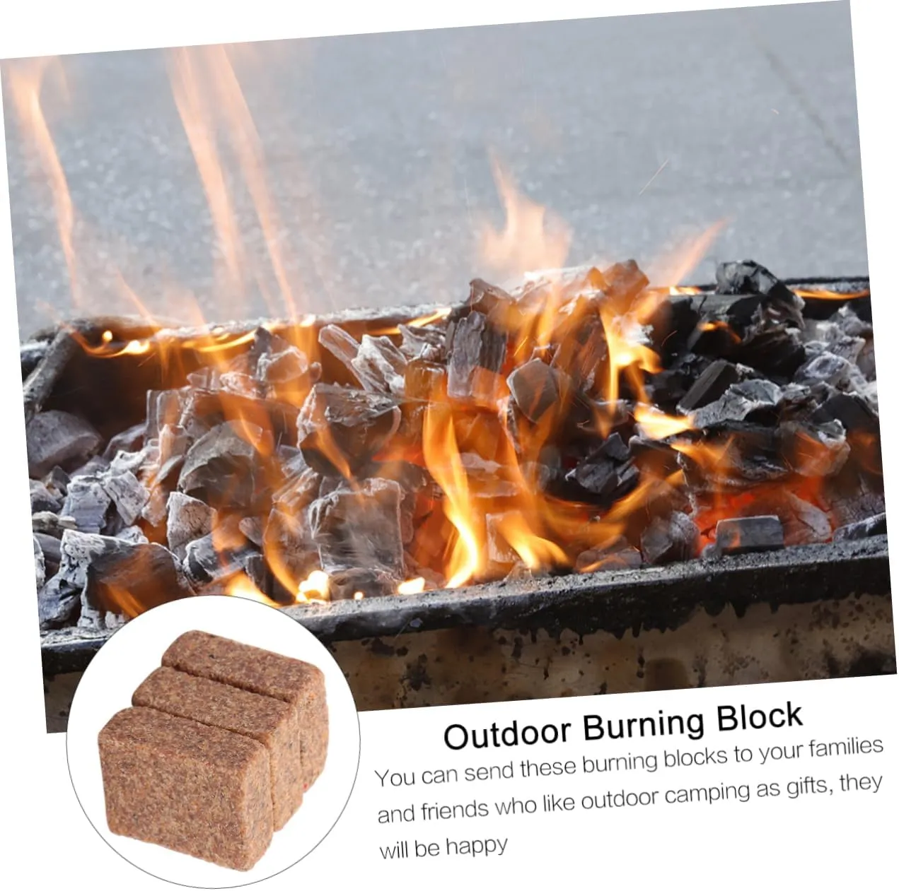 VICASKY 1set Combustion Supporting Blocks Camping Burning Block Outdoor Burning Block Brown Wood Fiber and Fire Starter 50pcs