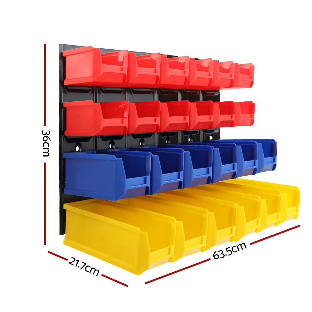 Wall Mounted Storage Bin Rack with 24 Bins by Giantz