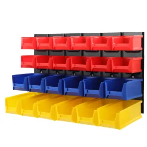 Wall Mounted Storage Bin Rack with 24 Bins by Giantz