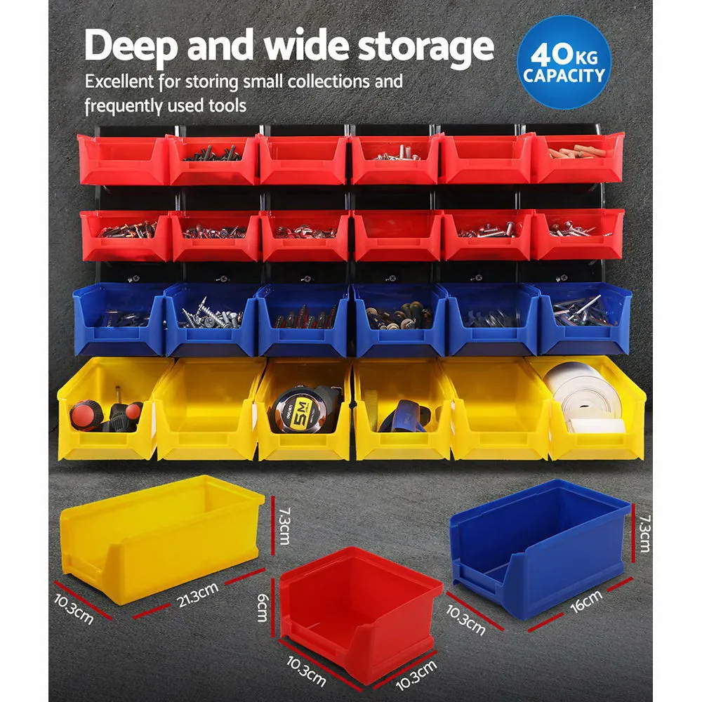 Wall Mounted Storage Bin Rack with 24 Bins by Giantz