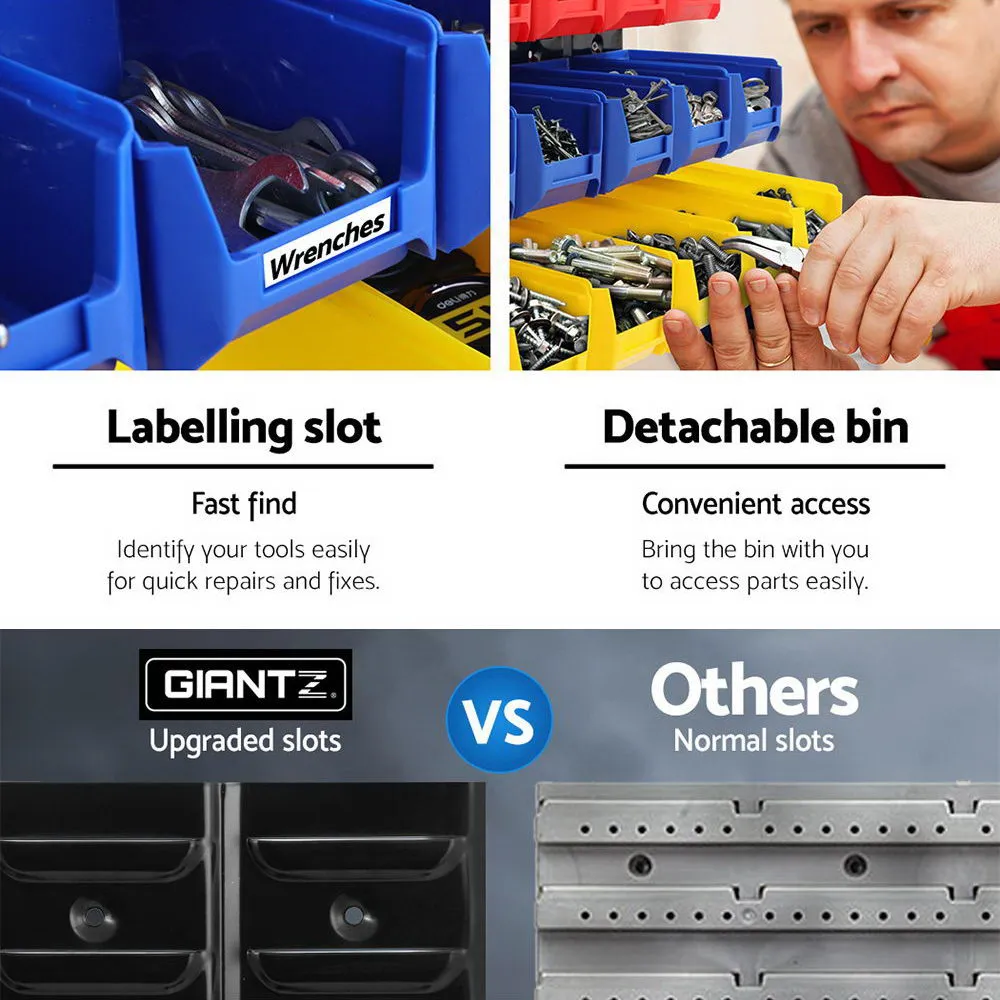 Wall Mounted Storage Bin Rack with 24 Bins by Giantz