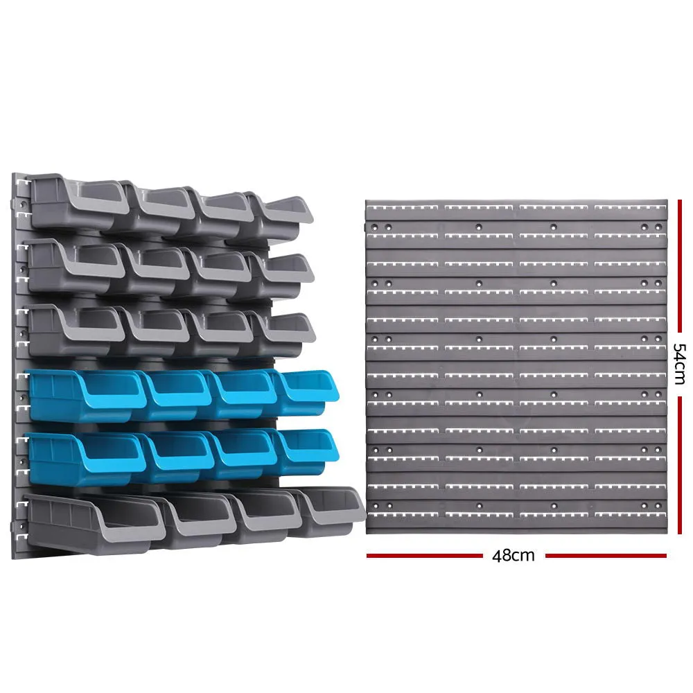 Wall-Mounted Storage Rack with 44 Bins and Peg Board by Giantz