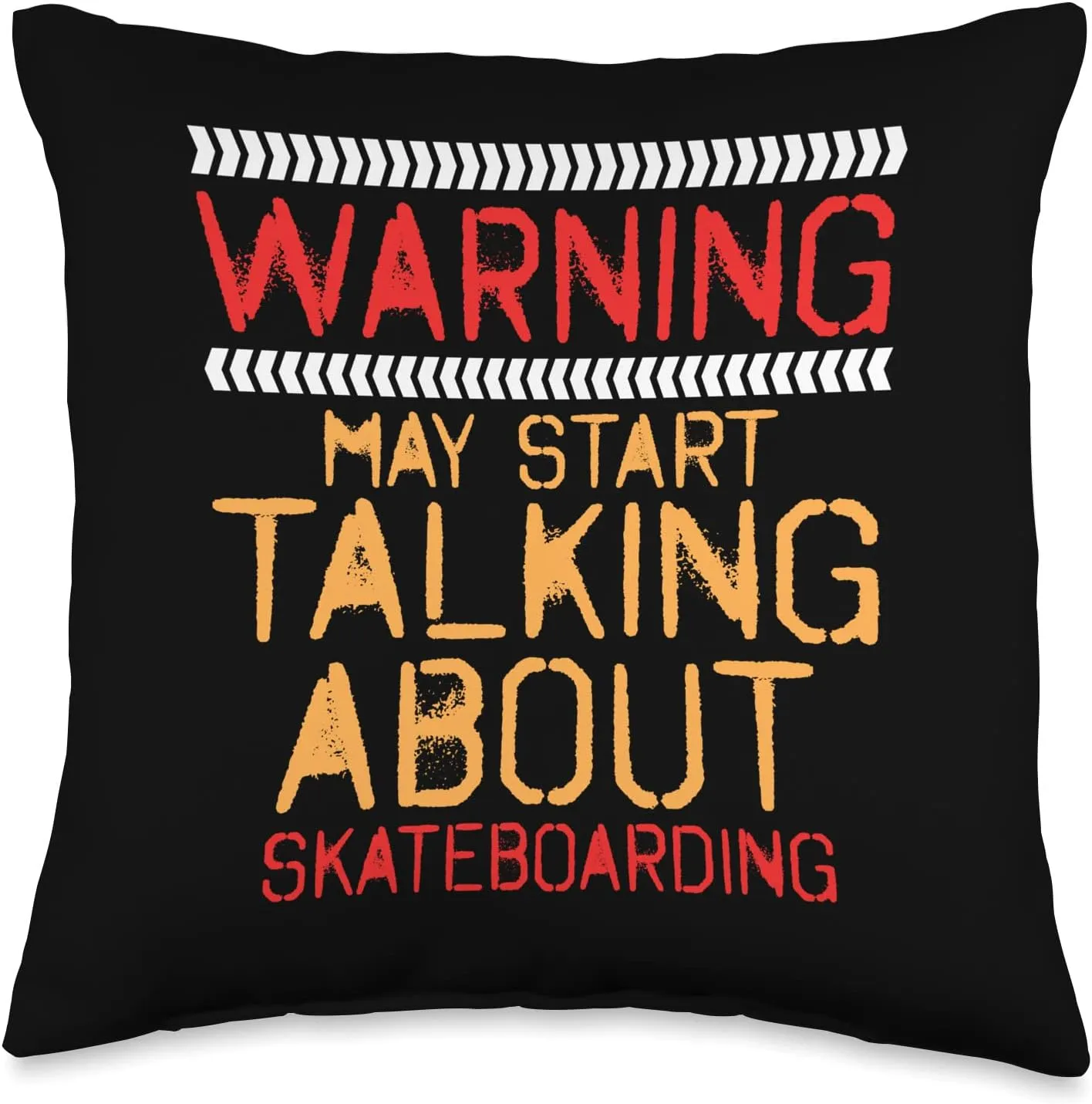 Warning May Start Talking About Skateboarding Challenge Throw Pillow
