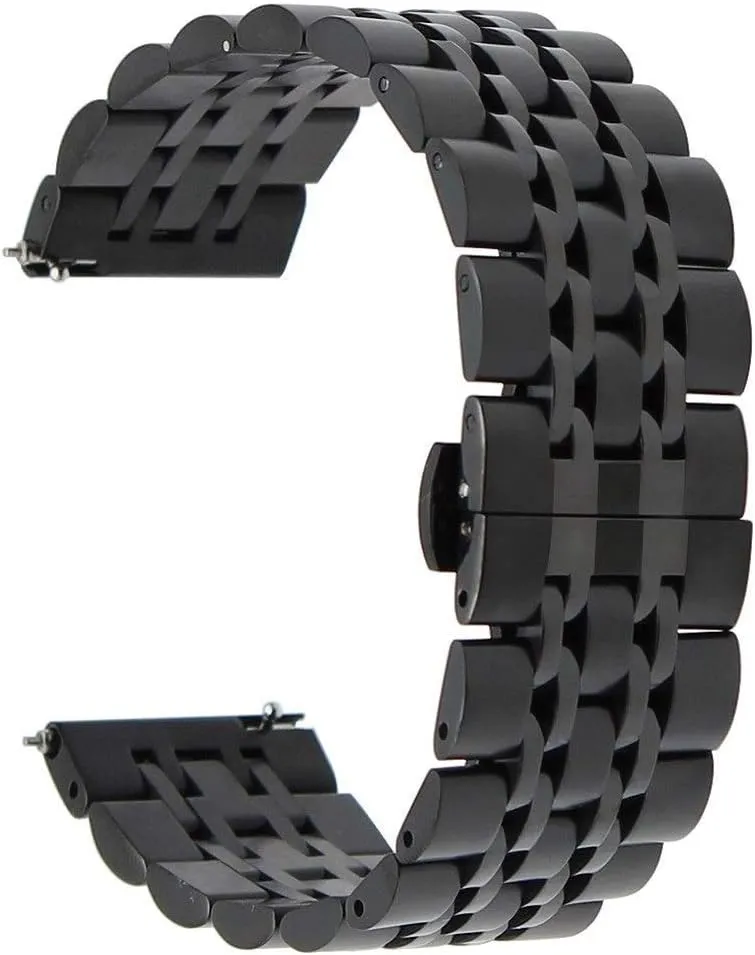 watch strap 20mm 22mm stainless steel watch band universal watchband butterfly buckle strap quick release wrist belt   spring bar