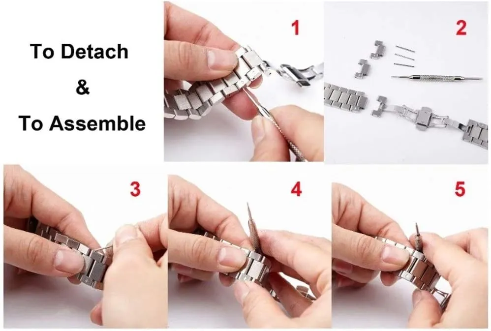 watch strap 20mm 22mm stainless steel watch band universal watchband butterfly buckle strap quick release wrist belt   spring bar