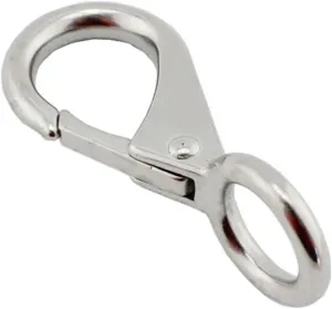 Water Sports 1PCS Marine Hardware 304 Stainless Steel Fixed Eye Spring Snap Hook Clips Various Size for Hiking Camping Climbing Sailing Accessories(83mm)