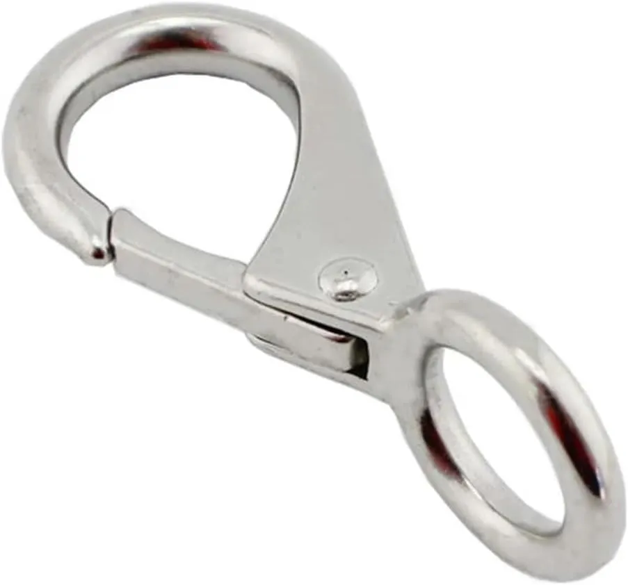 Water Sports 1PCS Marine Hardware 304 Stainless Steel Fixed Eye Spring Snap Hook Clips Various Size for Hiking Camping Climbing Sailing Accessories(83mm)