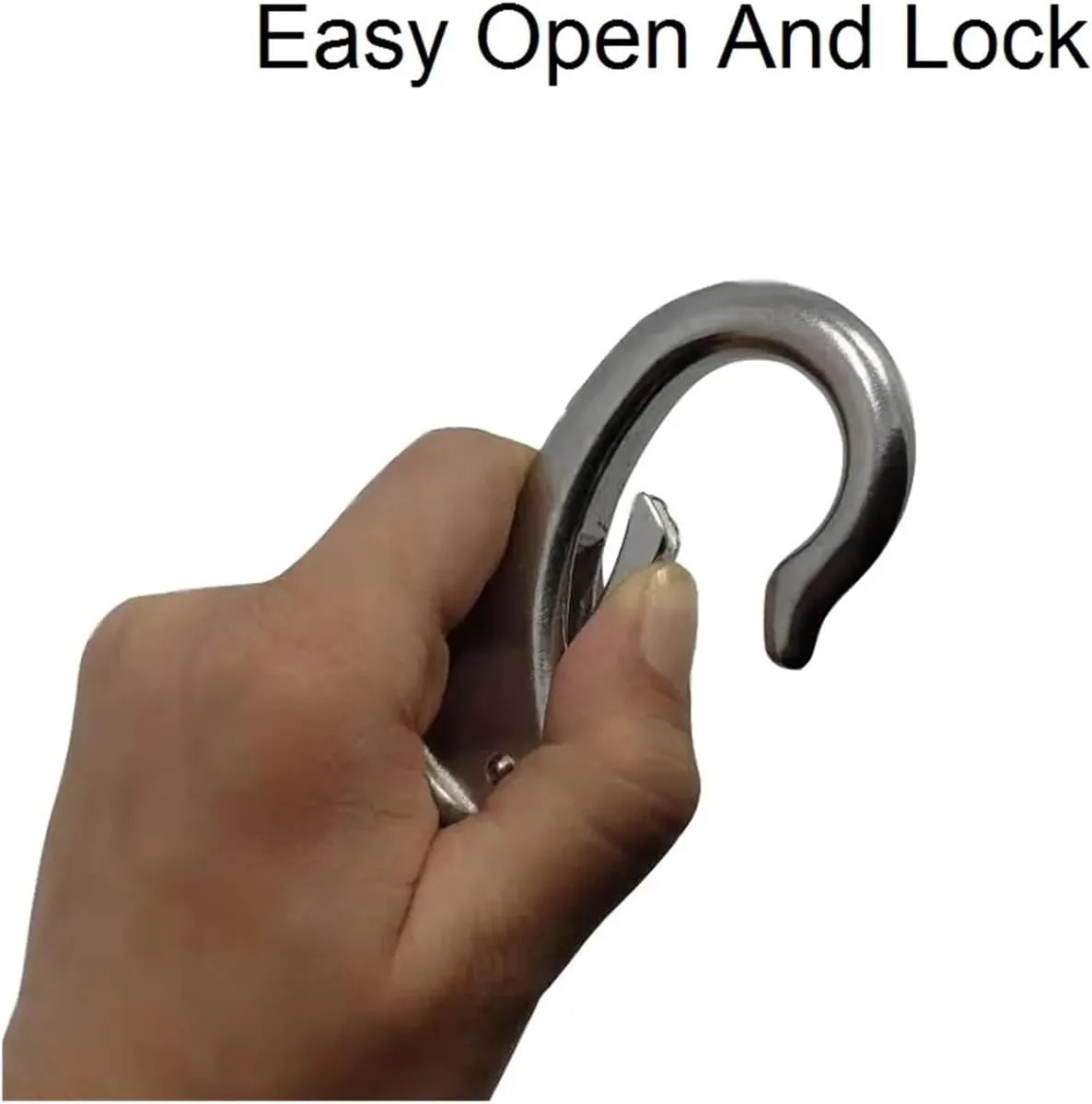 Water Sports 1PCS Marine Hardware 304 Stainless Steel Fixed Eye Spring Snap Hook Clips Various Size for Hiking Camping Climbing Sailing Accessories(83mm)