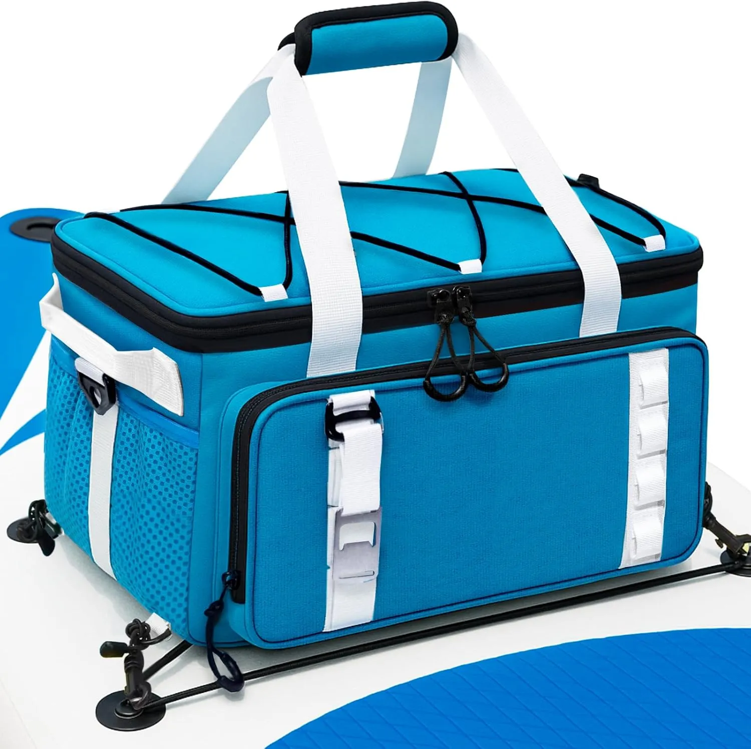 Waterproof Paddle Board Cooler, Cooler Deck Bag with Top Mesh Pocket,Premium Paddle Board Accessories, Paddleboard Sup Cooler Bag for Beach Outings, Camping Trips, Kayaking, Travel & Outdoor Parties