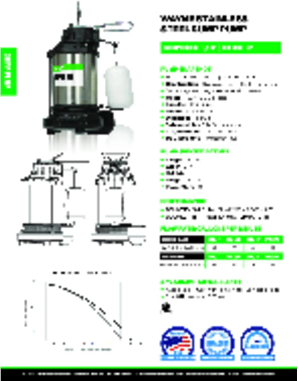 Wayne 58321-WYN3 CDU980E 3/4 HP Submersible Cast Iron and Stainless Steel Sump Pump with Integrated Vertical Float Switch, Large, Silver