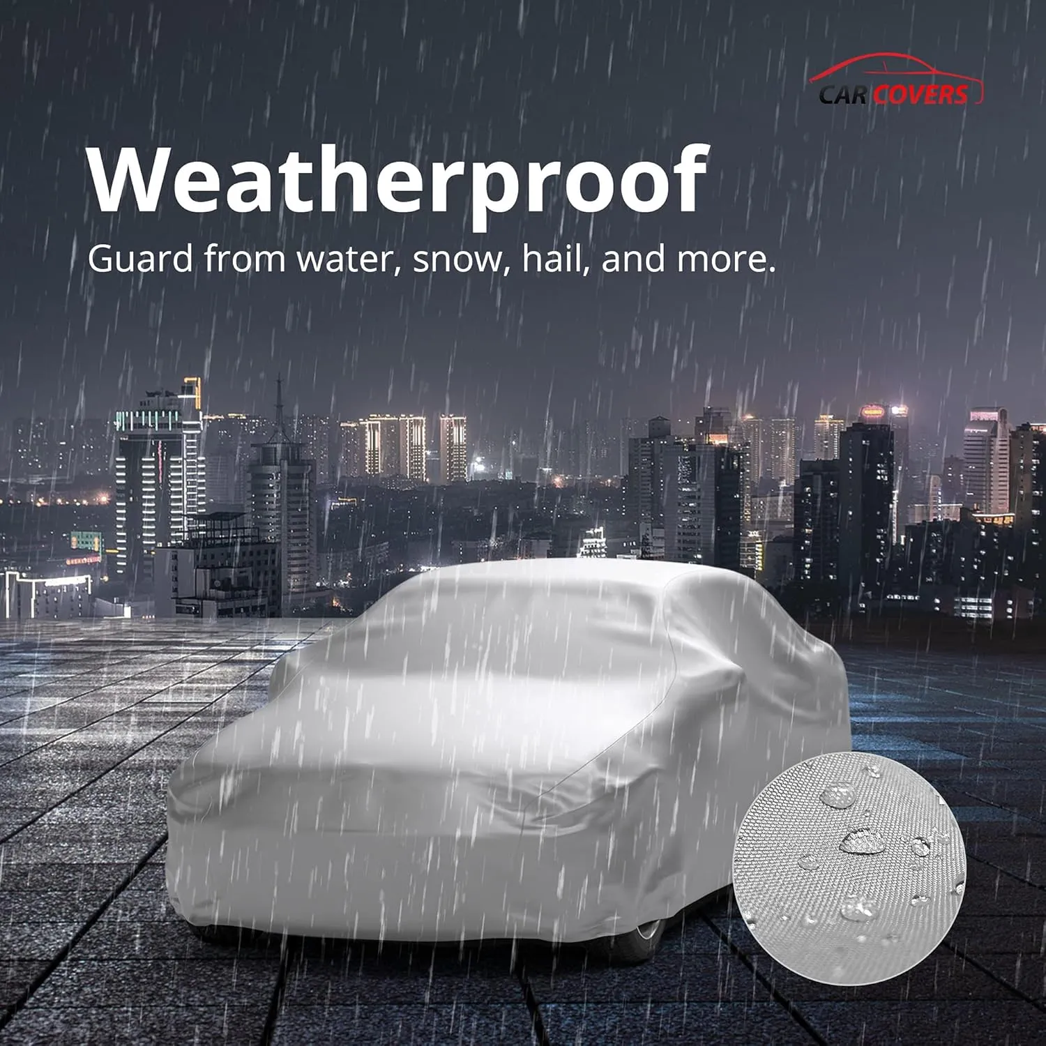 Weatherproof Car Cover Compatible with 1989 Chrysler Conquest Coupe 2 Door - Outdoor & Indoor - Protect from Water, Snow, Sun - Fleece Lining - Cable Lock, Storage Bag & Wind Straps