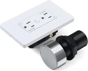 WEBANG Garbage Disposal Wireless Switch Kit, Sink Top Waste Disposer On/Off Switch with 15-Amp 125V Tamper Resistant Wall Outlet, ETL Listed, Polished Stainless Steel Button