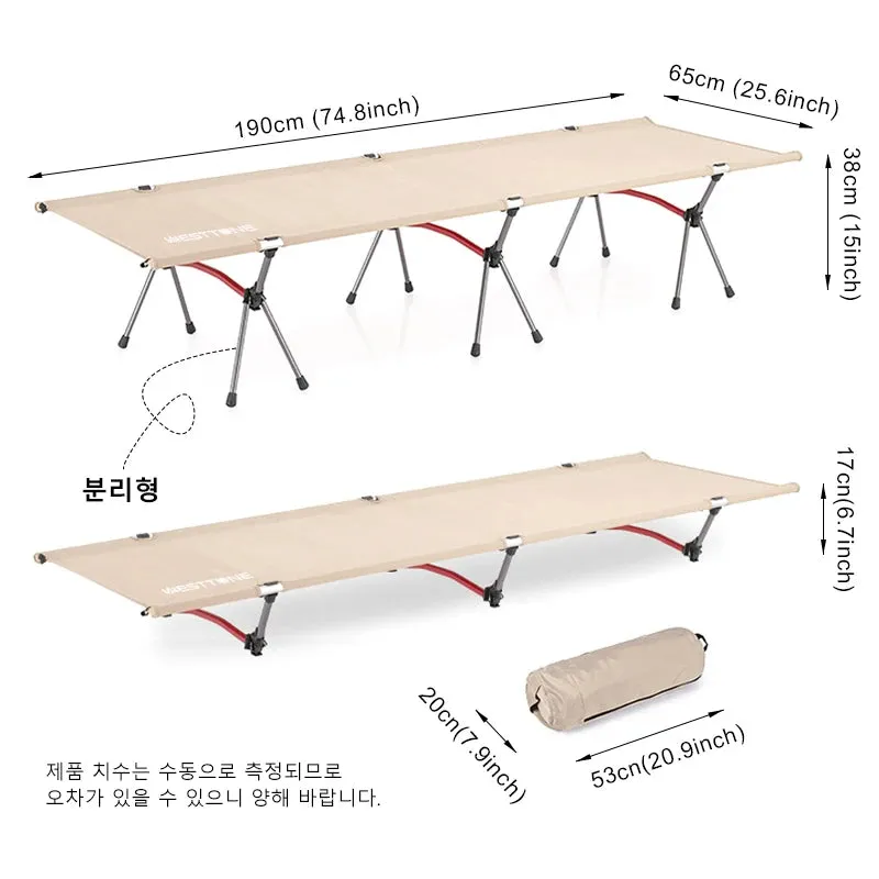 WEST TUNE Camping Cot Portable Folding Bed Ultralight Aluminium for Outdoor Use