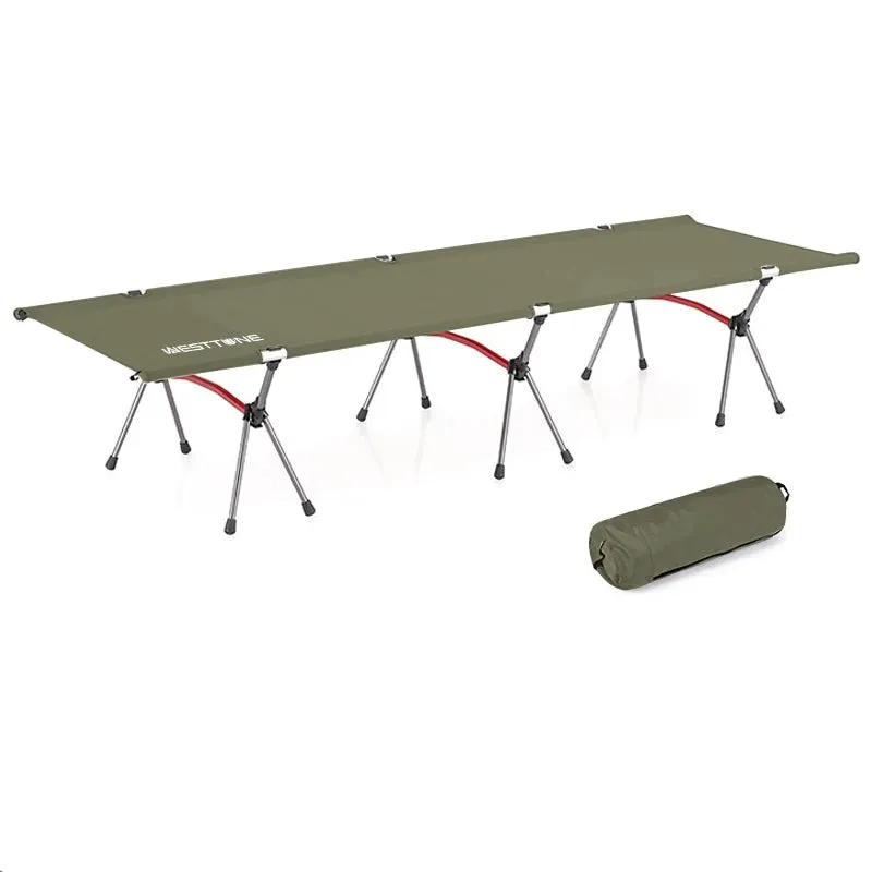 WEST TUNE Camping Cot Portable Folding Bed Ultralight Aluminium for Outdoor Use