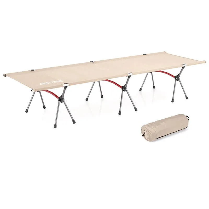 WEST TUNE Camping Cot Portable Folding Bed Ultralight Aluminium for Outdoor Use