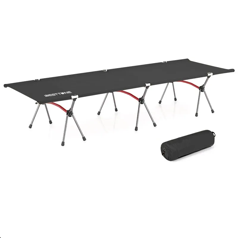 WEST TUNE Camping Cot Portable Folding Bed Ultralight Aluminium for Outdoor Use