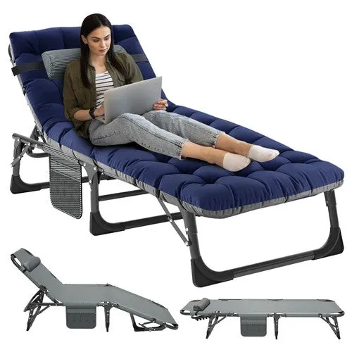 With Adjustable Lounger for Mattress Chair Cot Pillow Outdoor Postion 4 Chaise Proven track record Curated collection
