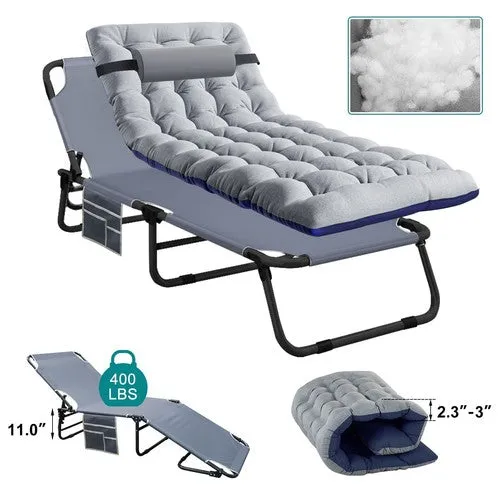 With Adjustable Lounger for Mattress Chair Cot Pillow Outdoor Postion 4 Chaise Proven track record Curated collection