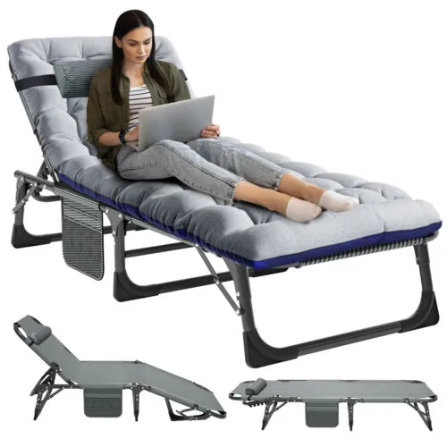 With Adjustable Lounger for Mattress Chair Cot Pillow Outdoor Postion 4 Chaise Proven track record Curated collection