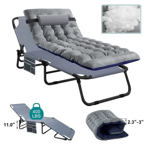With Adjustable Lounger for Mattress Chair Cot Pillow Outdoor Postion 4 Chaise Proven track record Curated collection