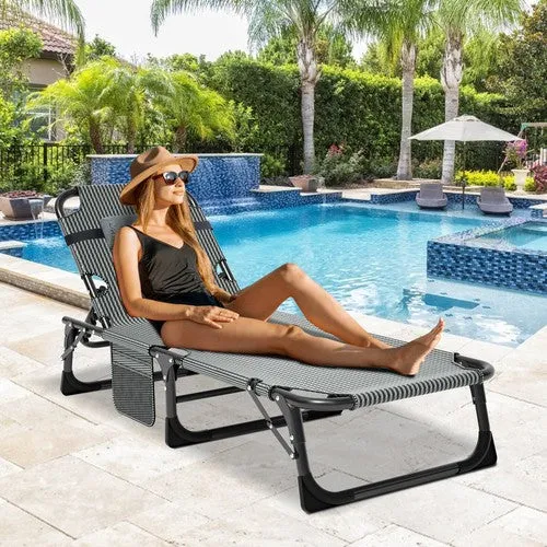 With Adjustable Lounger for Mattress Chair Cot Pillow Outdoor Postion 4 Chaise Proven track record Curated collection