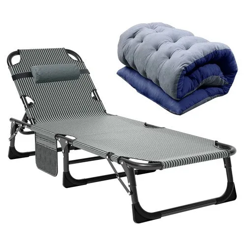 With Adjustable Lounger for Mattress Chair Cot Pillow Outdoor Postion 4 Chaise Proven track record Curated collection
