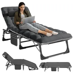 With Adjustable Lounger for Mattress Chair Cot Pillow Outdoor Postion 4 Chaise Proven track record Curated collection