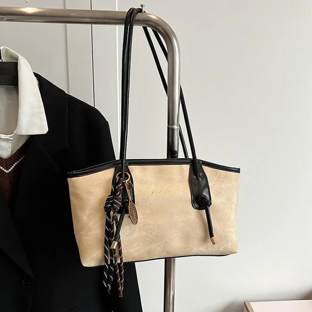 Women Shoulder Bag Retro Handbag All-matching Underarm Bag Large Capacity Armpit Bag Autumn Winter Commuting Bag