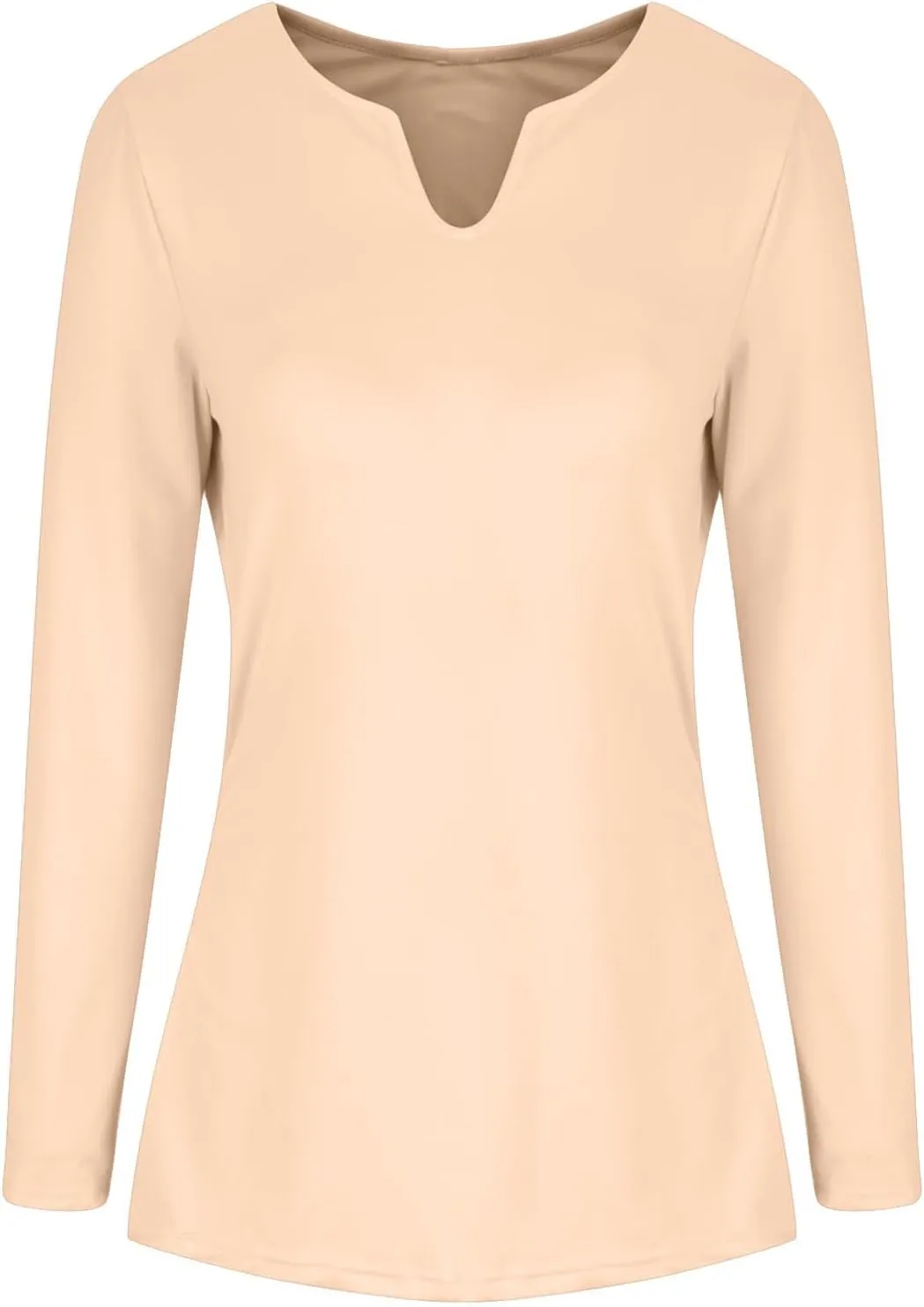 Women's 2025 Spring Long Sleeve T Shirts with Built in Bras Long Sleeve v Neck Tight Tops Casual Basic Tunic Blouse