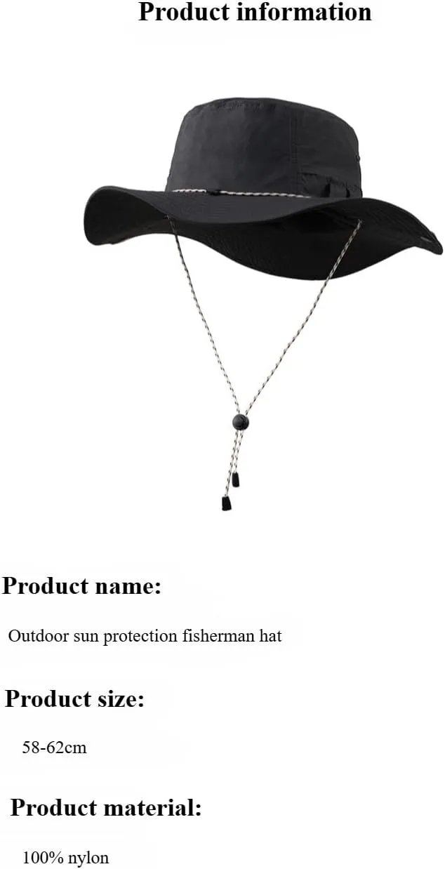 Women's Wide-Brimmed Fisherman's hat, Men's Breathable, Sun-Proof, Sun-Shade, Mountaineering, Quick-Drying