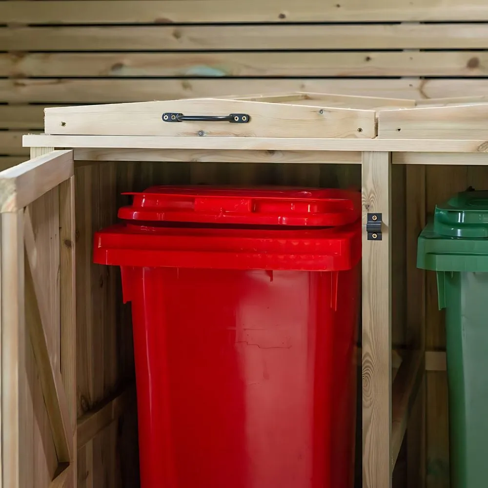 Wooden Wheelie Bin Storage Double