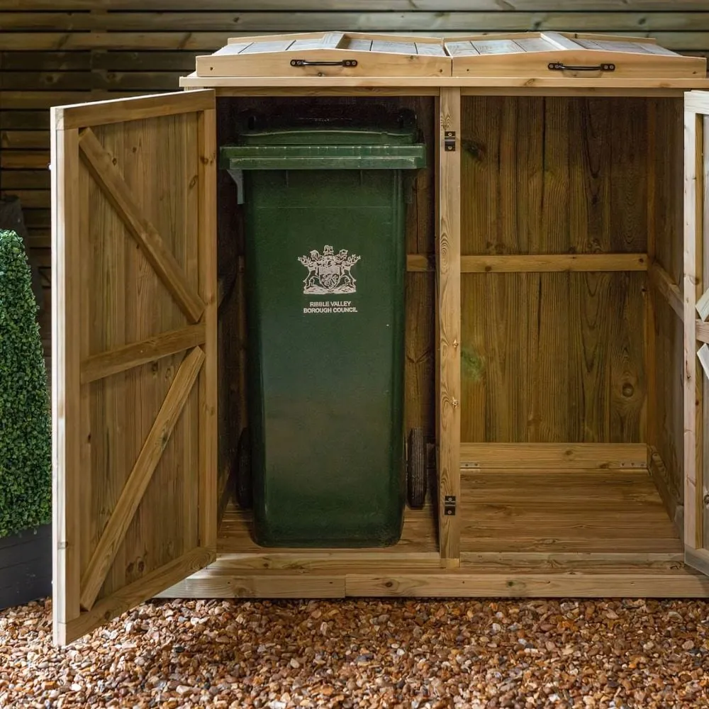 Wooden Wheelie Bin Storage Double