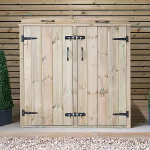 Wooden Wheelie Bin Storage Double