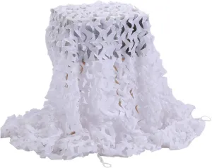 Woodland Jungle Camouflage Netting Sunscreen Nets Camo Net UV Resistant Shade Army Mesh Nets for Camping Military Hunting Shooting Blind Hide Children Party Decoration - White