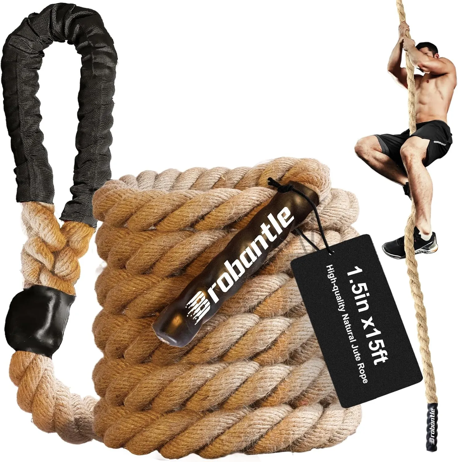 Workout Fitness Climbing Rope 10FT 15FT 20FT 25FT 30FT, 1.5" Diameter Gym Climbing Rope for Strength Training,Exercise Climbing Rope for Adults Outdoor Indoor