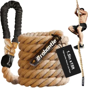 Workout Fitness Climbing Rope 10FT 15FT 20FT 25FT 30FT, 1.5" Diameter Gym Climbing Rope for Strength Training,Exercise Climbing Rope for Adults Outdoor Indoor